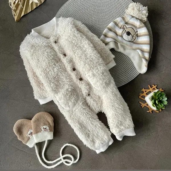 Теплий ромпер з шапкою і рукавичками